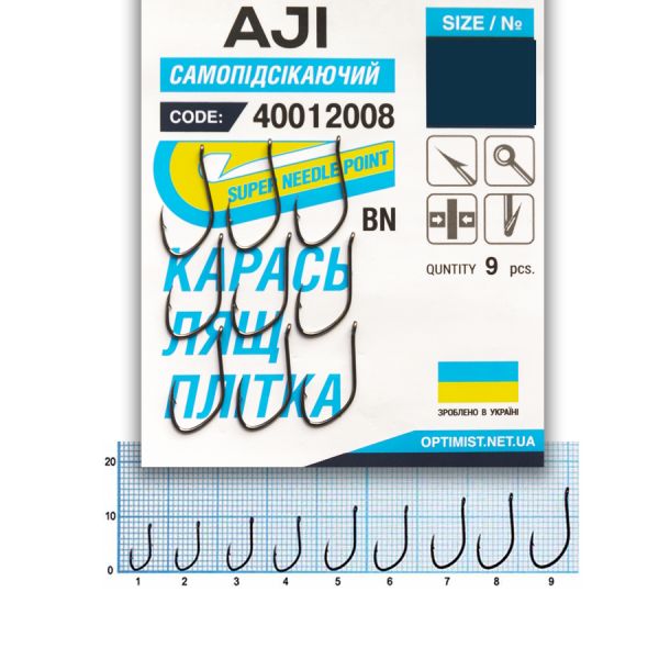 Гачок Optimist Aji ring BN № 1 (самопідсекаючий)