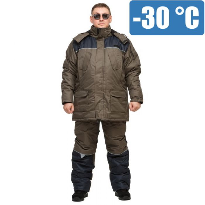 Костюм зимовий -30 °C "Турист" для риболовлі та полювання - колір олива/синій