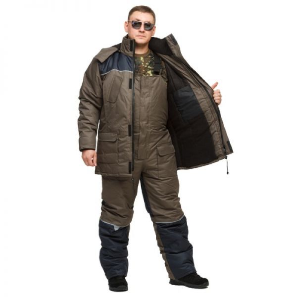 Костюм зимовий -30 °C "Турист" для риболовлі та полювання - колір олива/синій